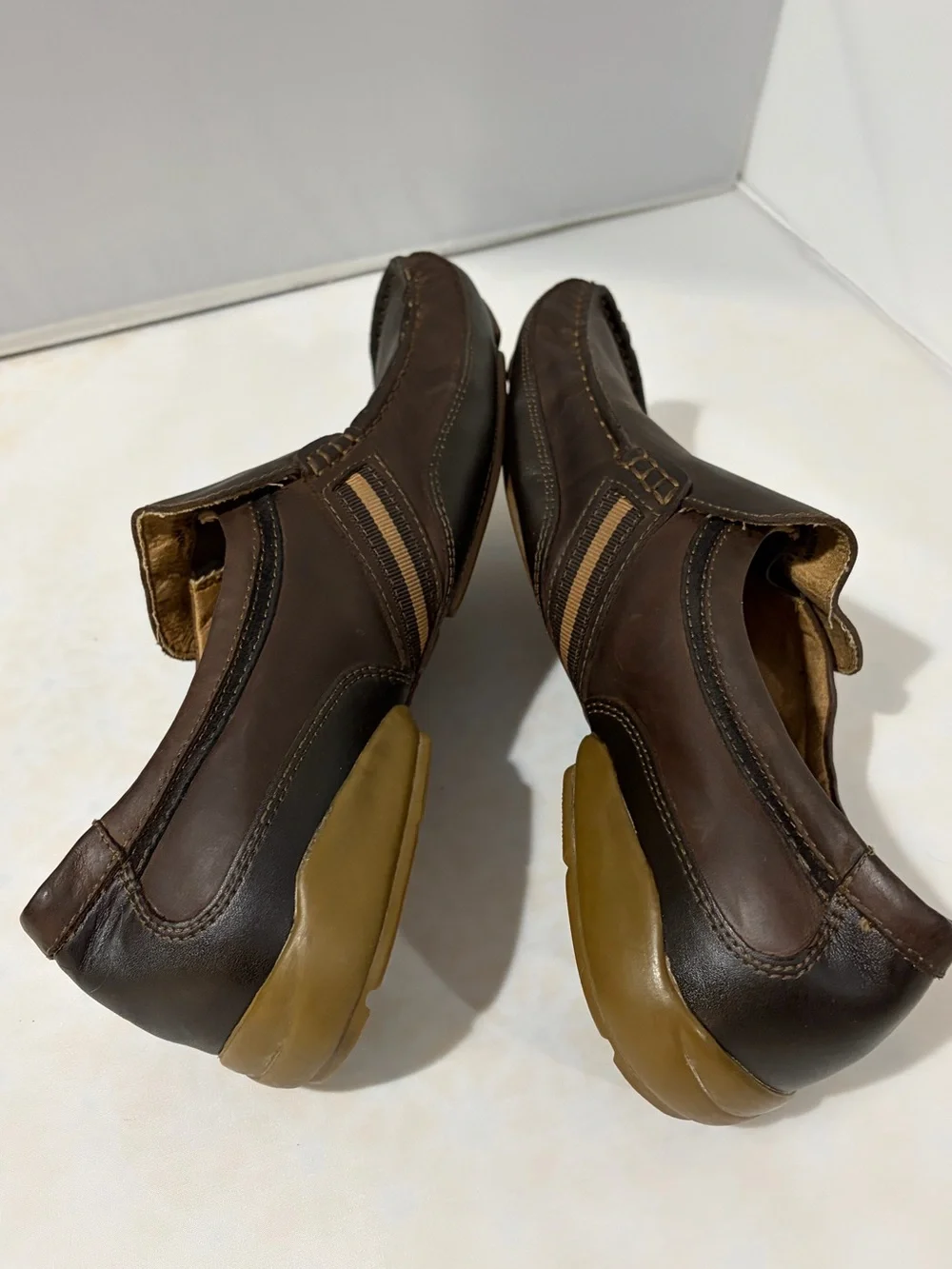 Steve Madden Men's Brown Leather Slip-On Loafers‎